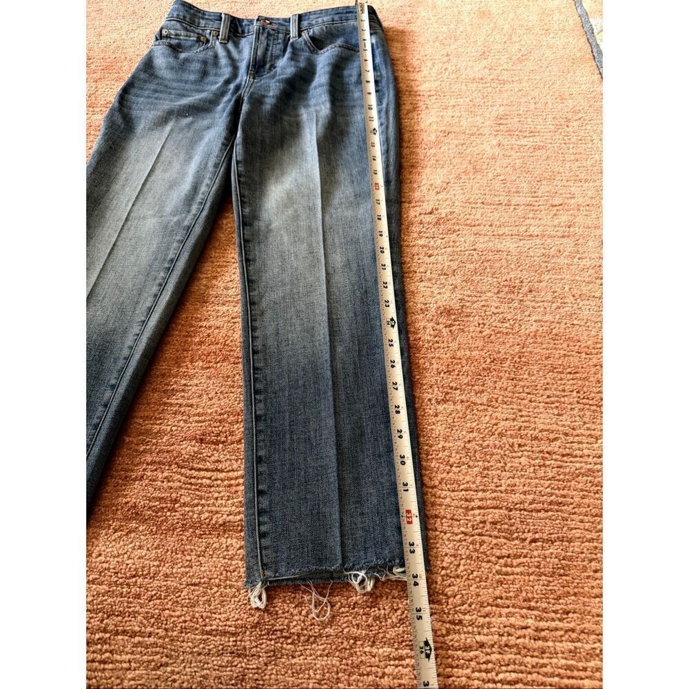 Talbots Modern Ankle Jean 4P Blue Stretch Denim Raw Hem Jeans Petite - Picture 4 of 8